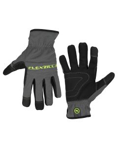 Legacy Manufacturing Flexzilla&reg; High Dexterity Utility Gloves, Synthetic Leather, Black/Gray, M