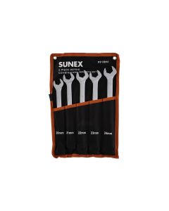 SUN9918MA image(1) - Sunex 5 piece Metric Full Polished V-Groove Combination Wrench Set