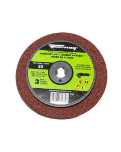 Forney Industries Resin Fibre Sanding Disc, Aluminum Oxide, 4-1/2 in x 7/8 in Arbor, 50 Grit