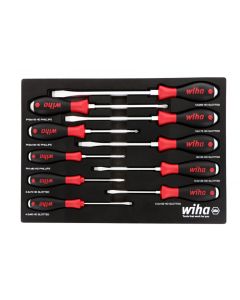 Wiha Tools Set Includes :Slotted - 3.5, 4.5, 5.5, 6.5, 8.0, 10.0, 12.0mmPhillips - #1, #2, #3