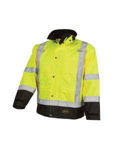SRWV1200261U-M image(0) - Pioneer - Ripstop Waterproof Safety Jacket - Hi-Vis Yellow/Green - Size Medium