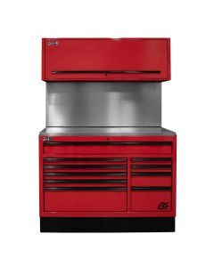Homak Manufacturing 54 in. CTS Centralized Tool Storage with Solid Back Splash Set, Red