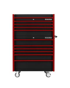 EXTDX4110CRKR image(0) - DX Series 41"W x 25"D 4 Drawer Top Chest & 6 Drawer Roller Cabinet Combo - Black, Red Drawer Pulls