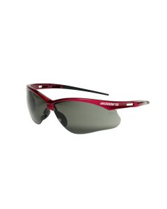 SRW50016 image(0) - Jackson Safety - Safety Glasses - SG Series - Smoke Lens - Red Frame - Hardcoat Anti-Scratch - Outdoor
