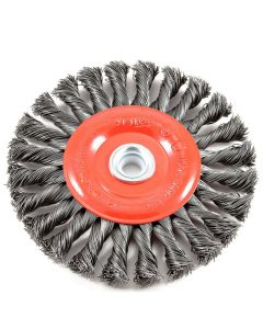 Forney Industries Wire Wheel Knotted, 6 in x .020 in x 1/2 - 5/8 in Arbor