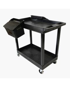 Luxor Two Shelf Cart with Outrigger Bins