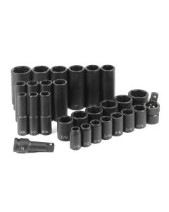 GRE1328RD image(1) - Grey Pneumatic 28 PC 1/2" DR STANDARD & DEEP LENGTH SET