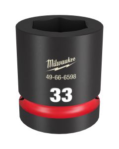 MLW49-66-6598 image(0) - Milwaukee Tool SHOCKWAVE Impact Duty  1"Drive 33MM Standard 6 Point Socket