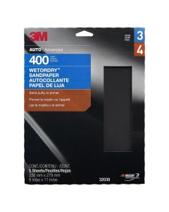 MMM32038 image(0) - 3M PAPER SHEETS-WETORDRY 9"X 11" P400 5/PK 10PK/CS