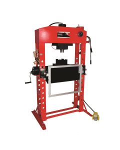 INT856ASD image(0) - American Forge & Foundry AFF - Shop Press - 75 Ton Capacity - Foot Operated Air Motor/Manual Pump W/ Hydraulic Ram - Built In Polycarbonate Press Guard - 10 pc  Pin & Bearing Press Adapter Set Included - SUPER DUTY