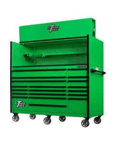 EXTRX7220HRGK image(0) - Extreme Tools RX 72" Hutch & 19 Drawer Roller Cabinet Combo, Green