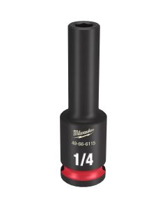 MLW49-66-6115 image(0) - Milwaukee Tool SHOCKWAVE Impact Duty  3/8" Drive 1/4" Deep 6 Point Socket