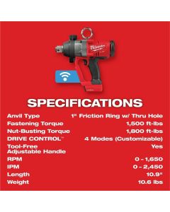 MLW2867-20 image(6) - Milwaukee Tool M18 FUEL 1" High Torque Impact Wrench w/ ONE-KEY (Tool only)