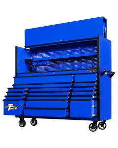 EXTDX7218HRUK image(0) - Extreme Tools DX 72" Hutch & 17 Drawer Roller Cabinet Combo, Blue,