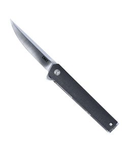 CRK7095KX image(0) - CRKT (Columbia River Knife) CEO Compact Black Folding Pocket Knife: Folder with Liner Lock, Drop Point Satin Blade, Reinforced Nylon Handle with Pocket Clip