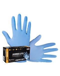 SAS6608 image(0) - SAS Safety 100-pk of Derma-Lite Lightly Powdered Nitrile Glove, L