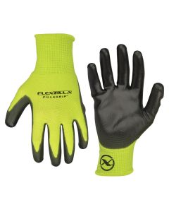 Legacy Manufacturing Flexzilla&reg; ZillaGrip&trade; Polyurethane Dip Gloves, Black/ZillaGreen&trade;, 2-Pack, XL