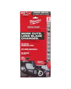 MLW48-39-0630 image(0) - Milwaukee Tool 30-9/16 in. 8/10 TPI COMPACT EXTREME THICK METAL BAND SAW BLADE 3PK