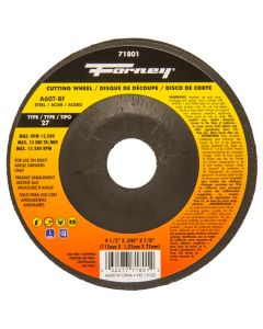 FOR71801-5 image(0) - Forney Industries Cut-Off Wheel, Metal, Type 27, 4-1/2 in x .040 in x 7/8 in 5 PK