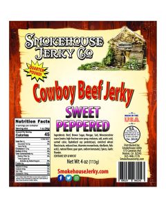 THS689107-960143 image(0) - Smokehouse 4oz Cowboy Cut Sweet Peppered Beef Jerky