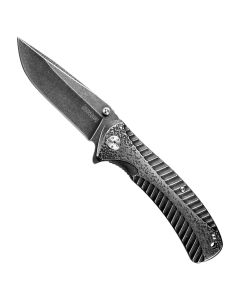 KER1301BW image(0) - Kershaw 3.4" STARTER FLIPPER KNIFE WITH BLACKWASH