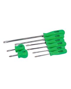 KTI19900 image(1) - K Tool International 8-Piece Screwdriver Set with Green Square Handles