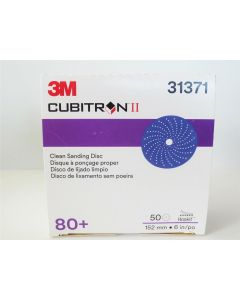 MMM31371 image(0) - 3M Cubitron II Hookit Clean Sanding Disc 6" 80 grit