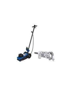 KTI63197KIT2 image(0) - K-Tool International 22 Ton Air/Hydraulic Truck Jack AND 1-inch drive impact wrench