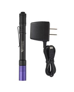 STL66148 image(0) - Streamlight Stylus Pro USB Rechargeable UV Penlight - Black: Rechargeable battery, 120V AC charge cord, nylon holster