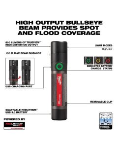 MLW2160-21 image(9) - Milwaukee Tool USB RECHARGEABLE 800L COMPACT FLASHLIGHT