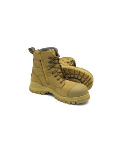 BLU992-100 image(0) - Blundstone Steel Toe Lace Up Side Zip, Water Resistant, Bump Cap, Wheat, AU size 10, US size 11