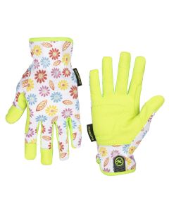 LEGGH201S image(0) - Flexzilla&reg; Garden Utility Gloves, Synthetic Leather, Floral/ZillaGreen&trade;, For Women, S