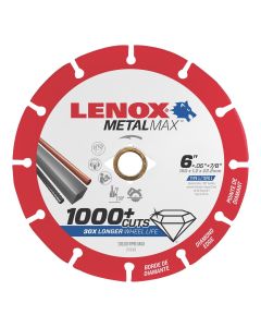 LEX1972923 image(0) - Lenox Tools Metal Max 6" DIAM CUTOFF WHEEL AG/CS 7/8"