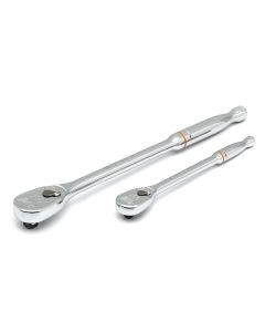 KDT81268T image(0) - GearWrench 2 Pc. 1/4", 3/8" Drive 90 Tooth Long Hndl Ratchet Set