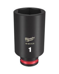 MLW49-66-6129 image(0) - Milwaukee Tool SHOCKWAVE Impact Duty 3/8"Drive 1" Deep 6 Point Socket