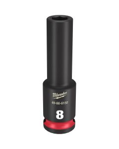 MLW49-66-6150 image(0) - Milwaukee Tool SHOCKWAVE Impact Duty  3/8"Drive 8MM Deep 6 Point Socket