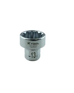 K Tool International Spline Socket 1/4 in. Dr 13 mm