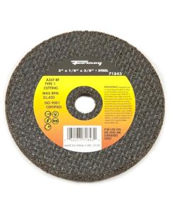 Forney Industries Cut-Off Wheel, Metal, Type 1, 3 in x 1/8 in x 3/8 in 5 PK