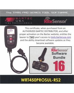 BATWRT450PROSULRS2E image(0) - Bartec USA 2 Year Software License for the Tech450PRO w/ 16 RITE-SENSORS
