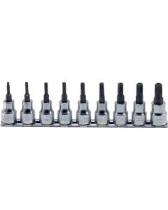 KKNRS3025-9-IPR image(0) - Ko-ken USA RS3025/9-IPR 3/8 Sq. Dr. 9 Piece Tamper-Resistant TORXplus&Acirc;&reg; Bit Socket set  10IPR-50IPR