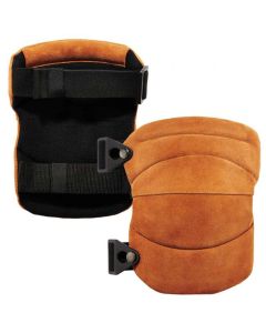 Ergodyne 230LTR Brown Leather Knee Pads - Wide Soft Cap