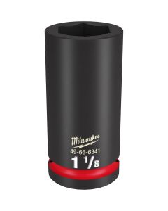 MLW49-66-6341 image(0) - Milwaukee Tool SHOCKWAVE Impact Duty  3/4"Drive 1-1/8" Deep 6 Point Socket