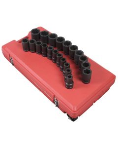 SUN5693 image(0) - Sunex 1" Drive 21 Piece SAE Deep Impact Socket Set