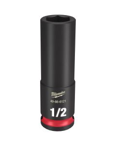 MLW49-66-6121 image(0) - Milwaukee Tool SHOCKWAVE Impact Duty  3/8"Drive 1/2" Deep 6 Point Socket