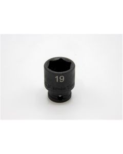 VIM Tools 19 mm X 3/8 Inch Drive CR-MO Impact Socket - Shallow