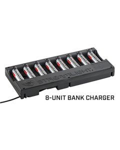 Streamlight 8-Unit Li-ion Battery Bank Charger - with batteries - 12V DC