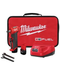 MLW2485-22 image(1) - Milwaukee Tool M12 FUEL 1/4" Right Angle Die Grinder 2 Battery Kit