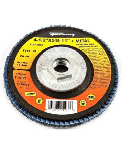 FOR71931-5 image(0) - Forney Industries Flap Disc, Type 29, 4-1/2 in x 5/8 in-11, ZA60 5 PK