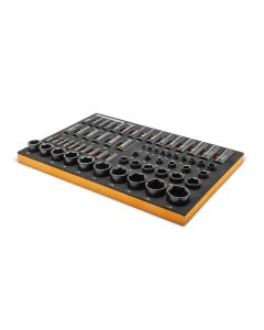 KDTGWMSISKSAE image(0) - GearWrench 63 Piece 1/4&rdquo;, 3/8&rdquo;, 1/2&rdquo; Drive 6 Point SAE, Standard and Deep, Impact Socket Set in Foam Storage Tray