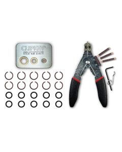 TOOL KIT WITH SNAP RING PLIERS, A CLIPKEY AND 10 SETS OF 3/8" FRICTION RINGS & O-RINGS